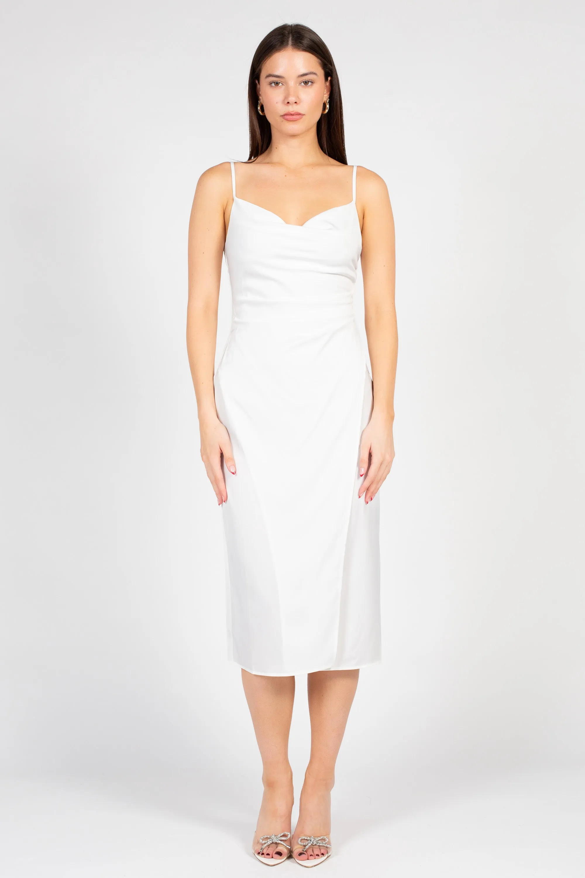 Deanna Satin Midi Slip Dress