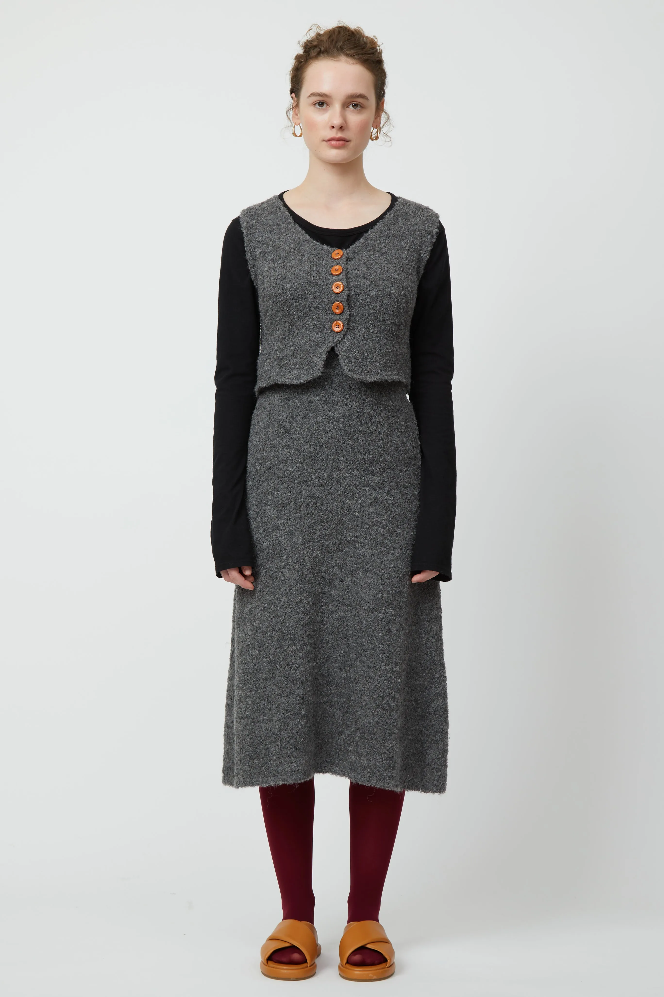 FLARE SKIRT IN BOUCLE ALPACA