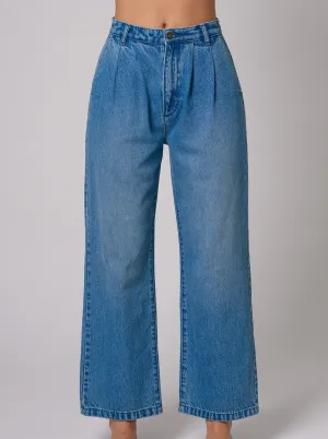 ROLLAS Chloe Pleated Denim Pant - Azure