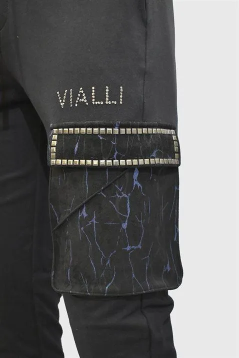 Vialli LightUP Black Cargo Trackpants