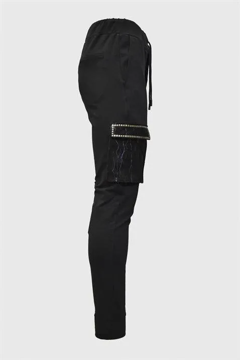 Vialli LightUP Black Cargo Trackpants